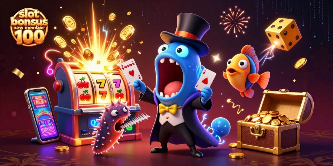 Menangkan slot bonus new member 100 dengan beragam simbol keberuntungan dan suasana kasino menyenangkan.