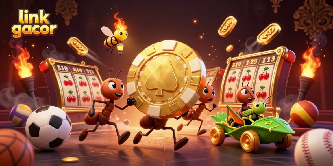 Experience the thrill of slot games with link gacor in this vibrant heist scene filled with dynamic elements.