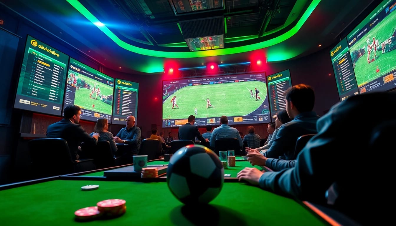 Live betting excitement at okvipwin.live with players engaged and dynamic visuals.