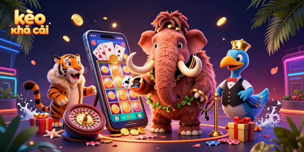 Experience the excitement of kèo nhà cái with a vibrant 3D casino scene featuring engaging characters and dynamic game elements.