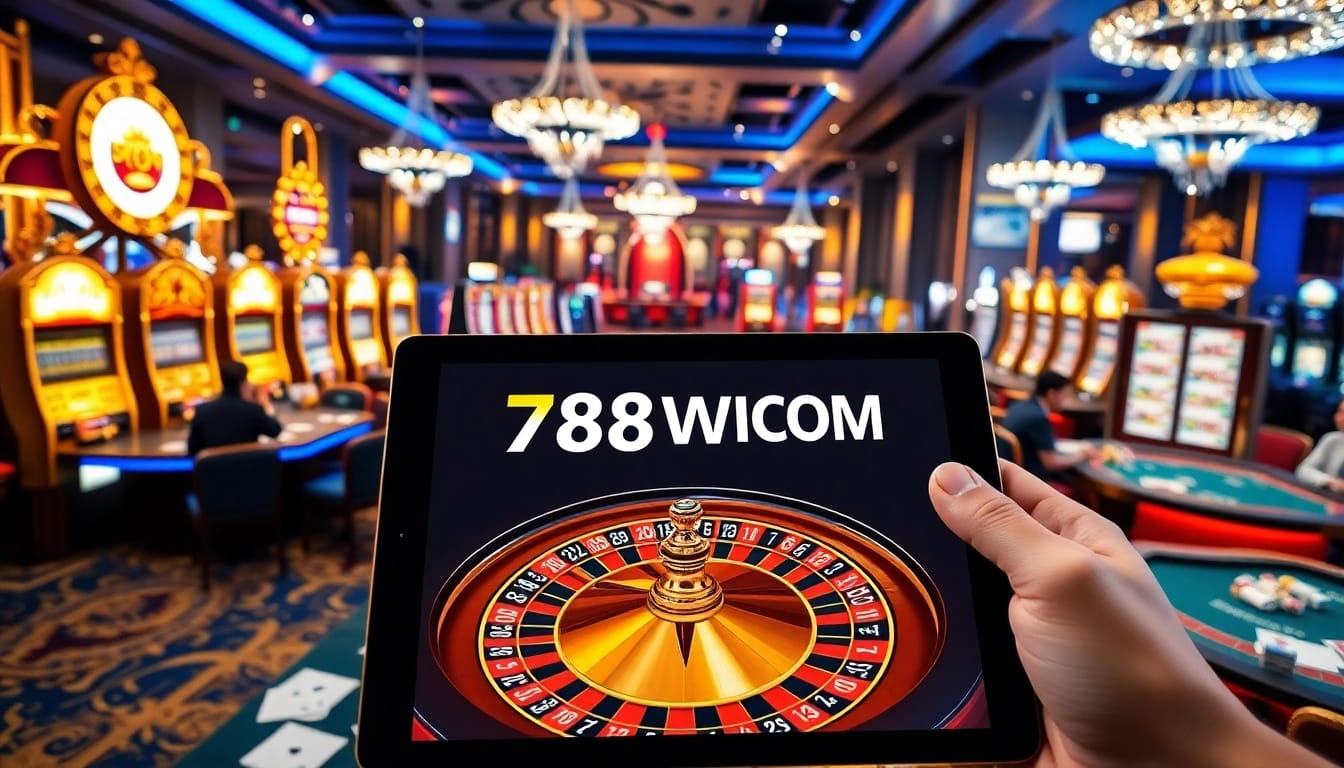 Exciting gaming scene at 78WIN.COM featuring vibrant casino tables and engaging players.
