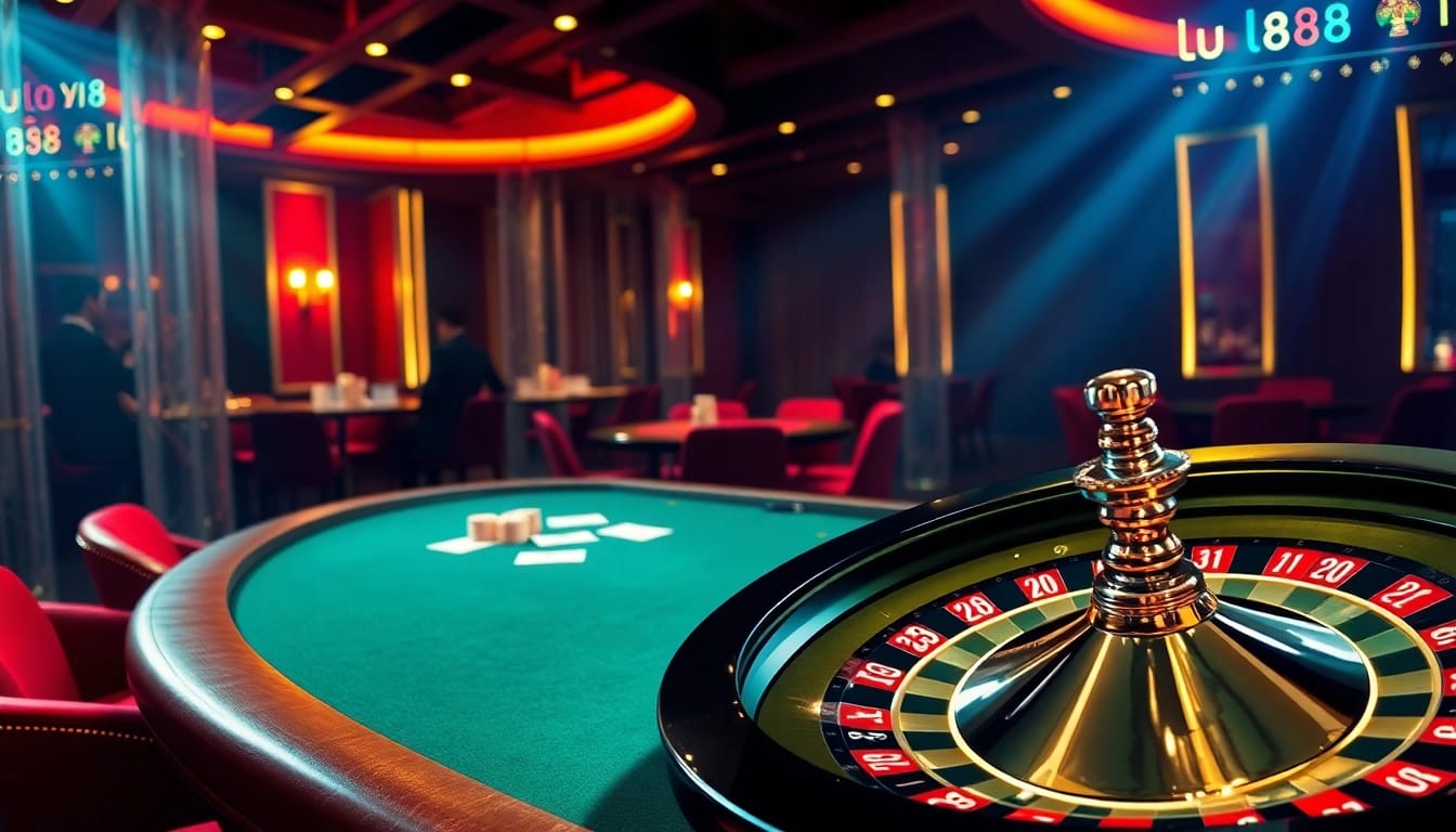 Experience thrilling casino moments at lu88 with sleek poker tables and vibrant game ambiance.