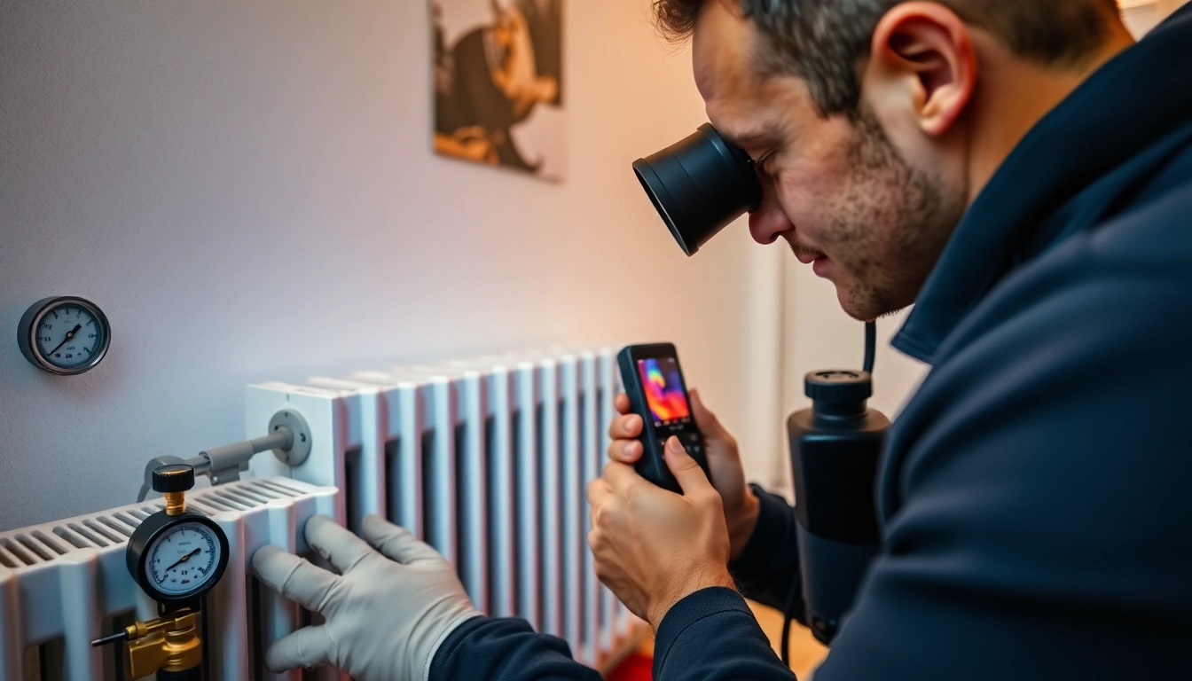 Detecting a central heating hidden leak with advanced technology and professional expertise.