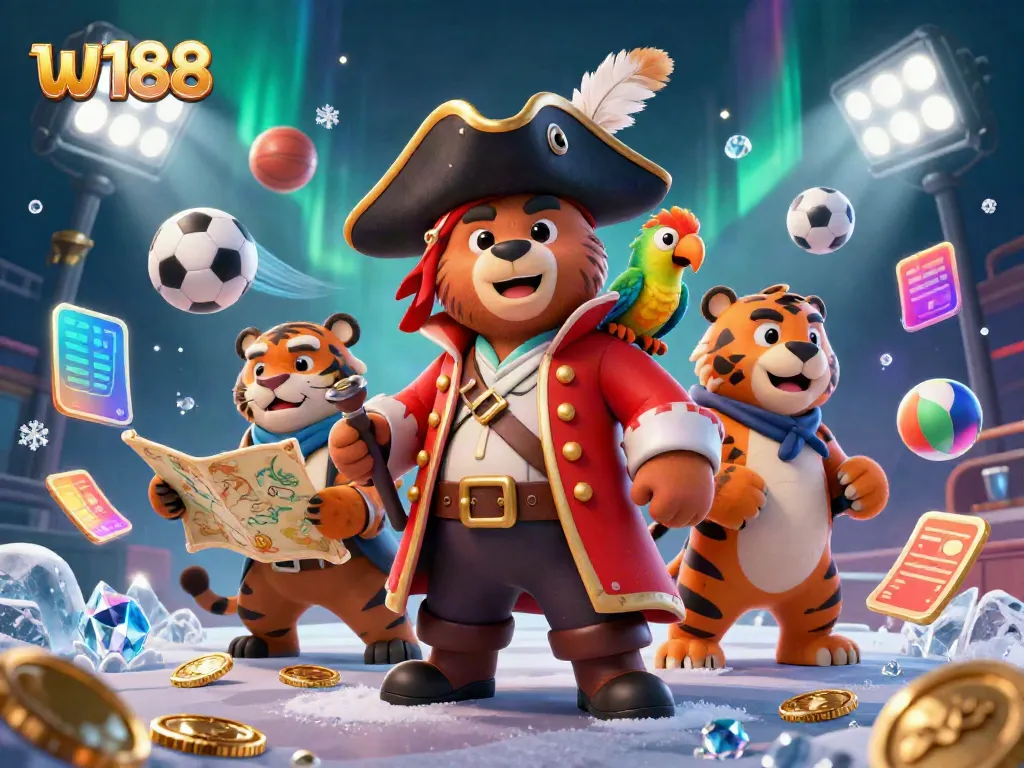 Experience thrilling sports betting action at w188 with a dynamic pirate scene, showcasing excitement.