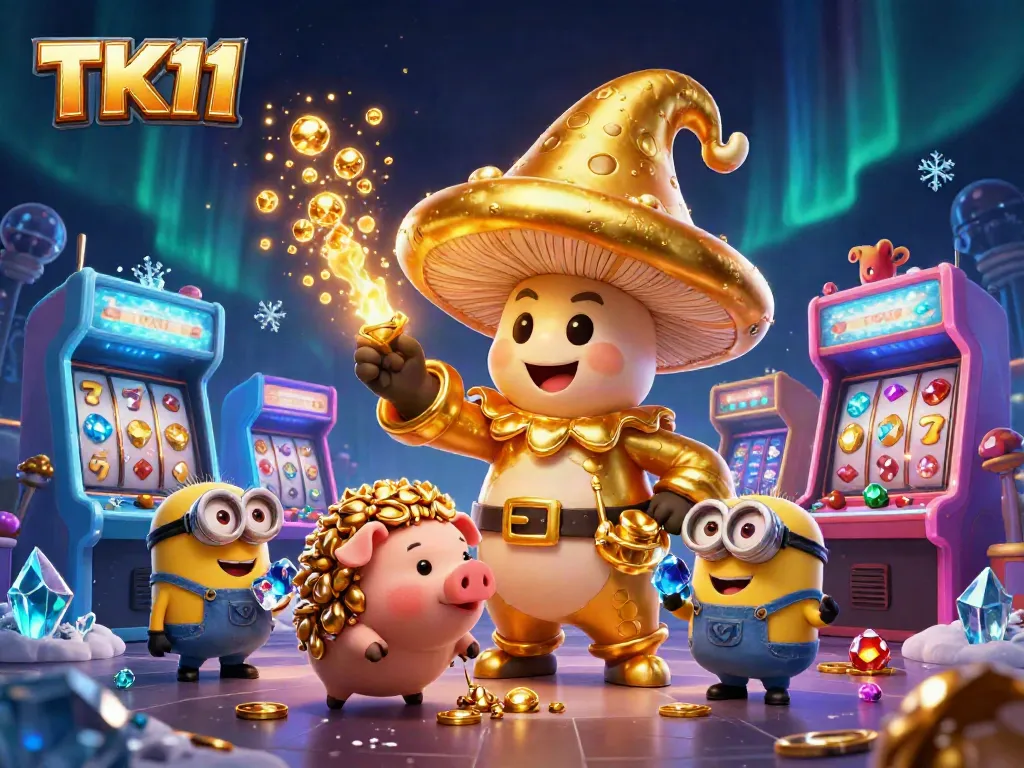 Engage with TK11’s golden wizard and friends in a colorful casino adventure.