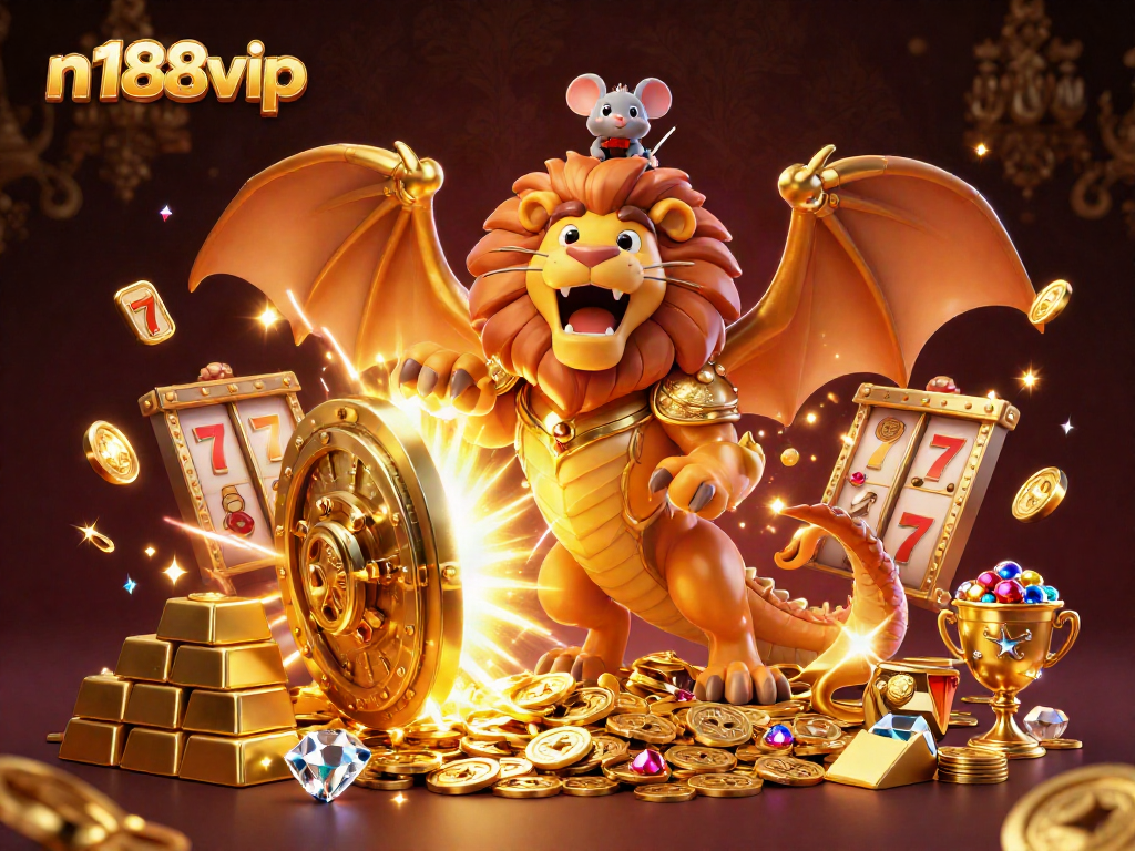 Experience the thrill of n188vip gaming with dynamic 3D chimera and slot game elements.