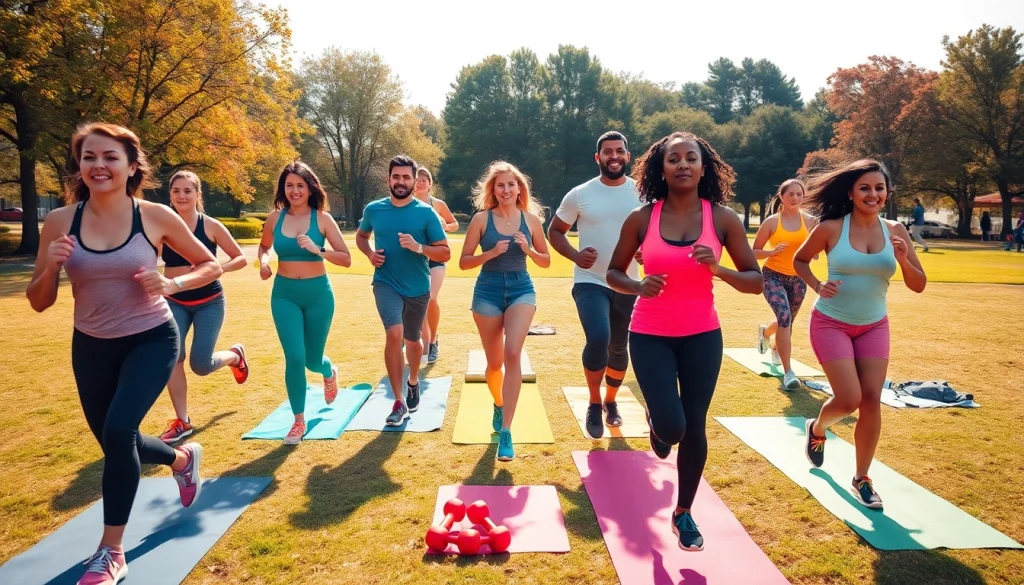 Group of diverse individuals exercising together, emphasizing effective weight loss methods.