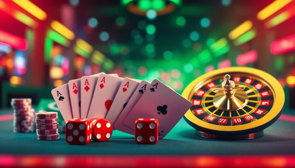 Explore dynamic casino elements like cards and dice, reflecting the thrill of online gambling at https://talkprep.org/.