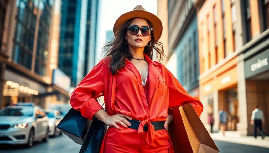 Empower yourself with trendy Women Fashion in a vibrant urban scene.