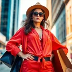 Empower yourself with trendy Women Fashion in a vibrant urban scene.