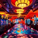 Players enjoy the thrill of bắn cá đổi thưởng in a vibrant casino setting, showcasing immersive gameplay and excitement.