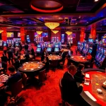 Experience the excitement of gambling in a lively casino at https://nhacaiuytin.place/ with players enjoying poker, roulette, and slots.