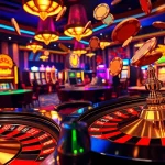 CM88 experience of excitement at a bustling casino with players betting on tables.