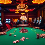 Experience the thrill of Hello88 poker at a luxurious casino table filled with vibrant chips.