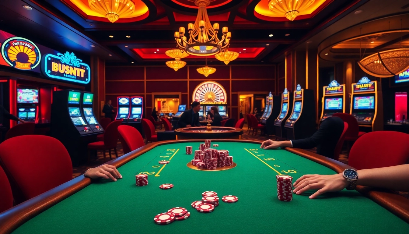Experience the thrill of Hello88 poker at a luxurious casino table filled with vibrant chips.