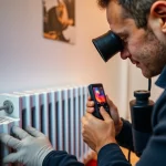 Detecting a central heating hidden leak with advanced technology and professional expertise.