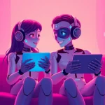 Engaging AI characters in playful conversation, showcasing the essence of ai sexchat interactions.
