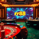 Experience the thrill of rr88 đăng nhập with vibrant casino elements like poker chips and roulette tables.