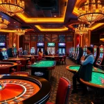 Exciting action scene at 888new casino with players enjoying various games like slots and roulette.