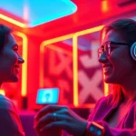 AI sex chat interaction with a user and engaging AI character in a cozy atmosphere