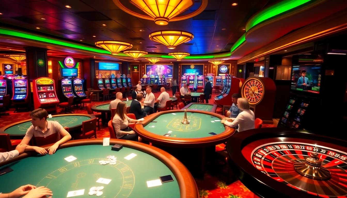 Engaged players enjoying a vibrant casino environment, inspired by https://uu88.casa/ with lively poker games.