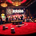 Experience the thrill of RR88 with vibrant casino games and exciting promotional displays.