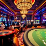 Experience the excitement of nhà cái cá cược s8 at a luxurious casino, featuring vibrant gaming tables.