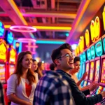 Engaged players enjoying the excitement of doaslot slot machines in a vibrant casino setting