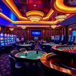 Gambling action at VUA88 featuring slot machines and a roulette wheel spinning.