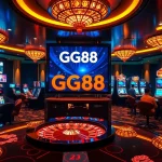 Experience thrilling gaming at GG88 with poker tables and slot machines in a luxurious atmosphere.
