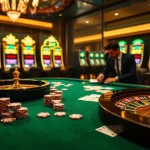 Experience the thrill of Game sx88 with vibrant casino tables and elegant gambling elements.