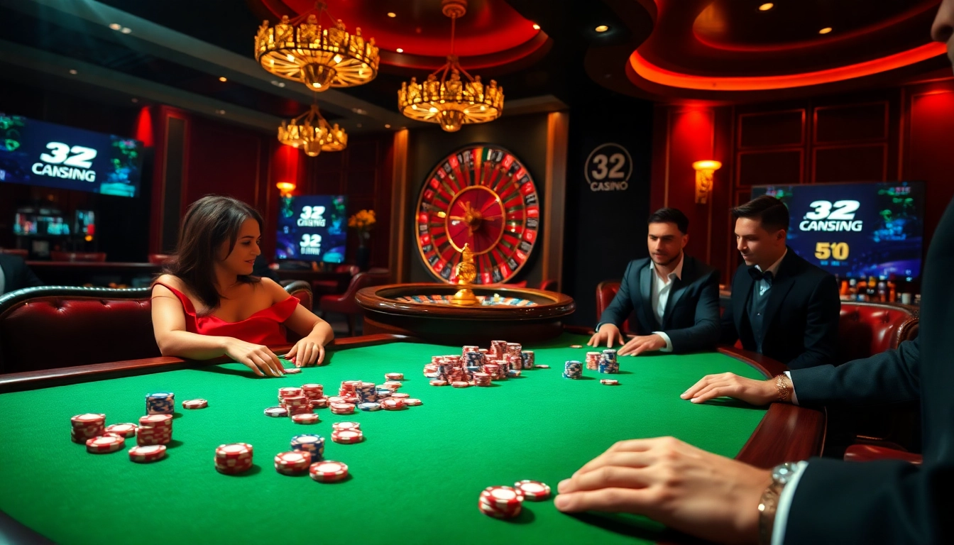Experience high-stakes poker with 32Win's luxurious casino environment.