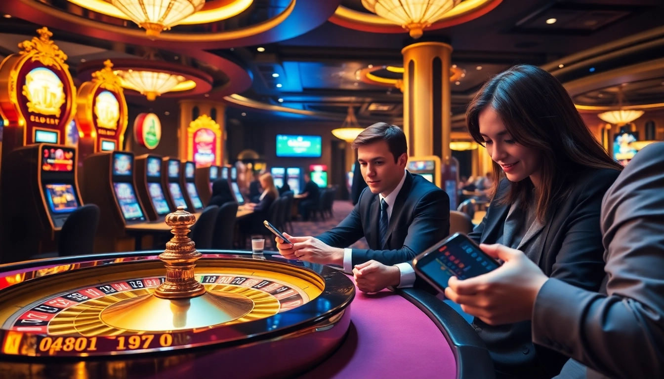 Players enjoying casino thrills at http://luck8f.cn.com/ with colorful slots and engaging poker tables.