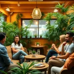 Visitez un social club Madrid avec des membres profitant d'une atmosphère conviviale et détendue.