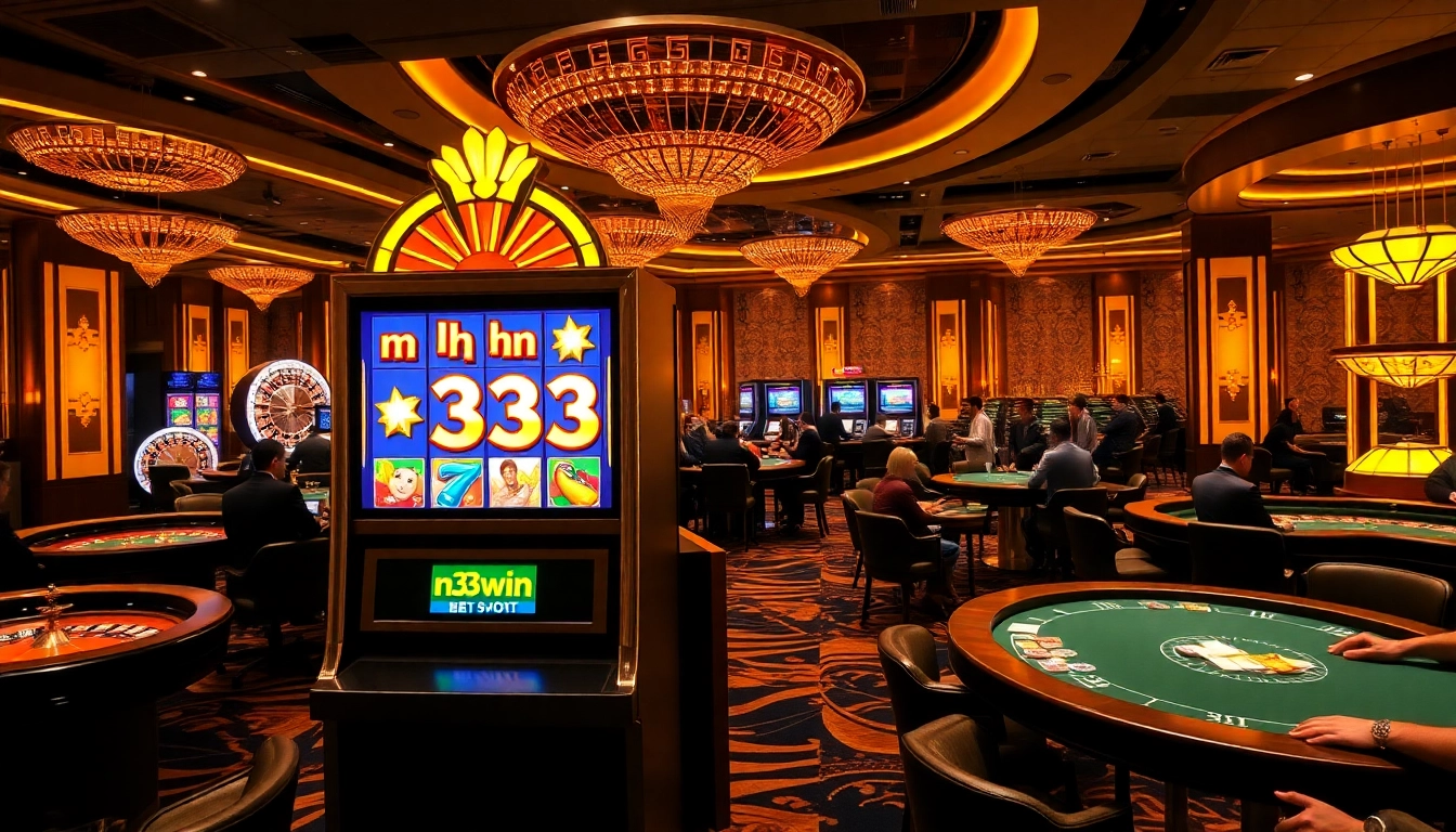 Experience the thrill of nổ hũ 33win at an elegant casino filled with excitement and vibrant games.