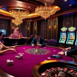Experience high-stakes excitement with MB66.COM at a vibrant casino poker table.