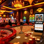 Capture the excitement of gaming with the link vào DF999, showcasing roulette, poker tables, and slot machines.