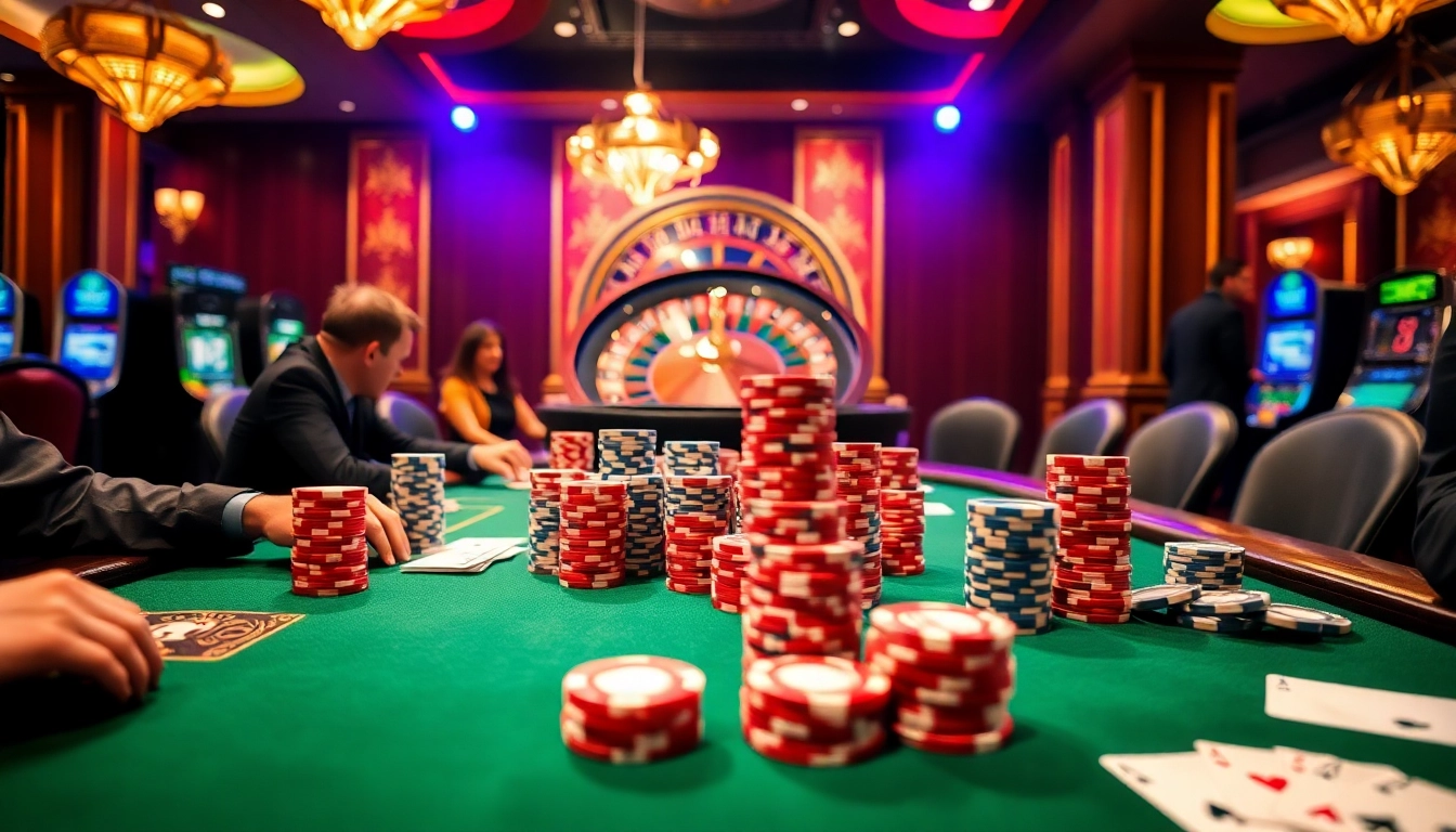 Enjoying a thrilling game at 13 Win casino with poker chips and roulette wheel.