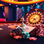 Engaging casino scene with vibrant gaming elements representing 88i nhà cái and online gambling excitement.