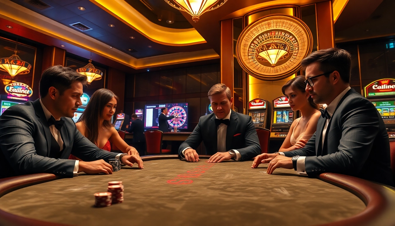 Intensely engaged players at a poker table in a luxurious casino scene celebrating ww88 com.