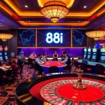 Betting excitement at 88i casino with vibrant tables and enthusiastic players.