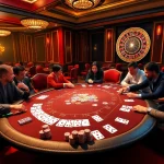 Players strategizing at a blackjack table with vibrant cards and chips in a luxurious casino reflecting xo88t3.