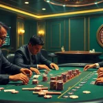 Engage in high-stakes poker at nhà cái xin88 with intense players and vibrant casino elements.