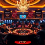 Players enjoying the thrill of gambling at https://789club.quest/, featuring roulette and slot machines.