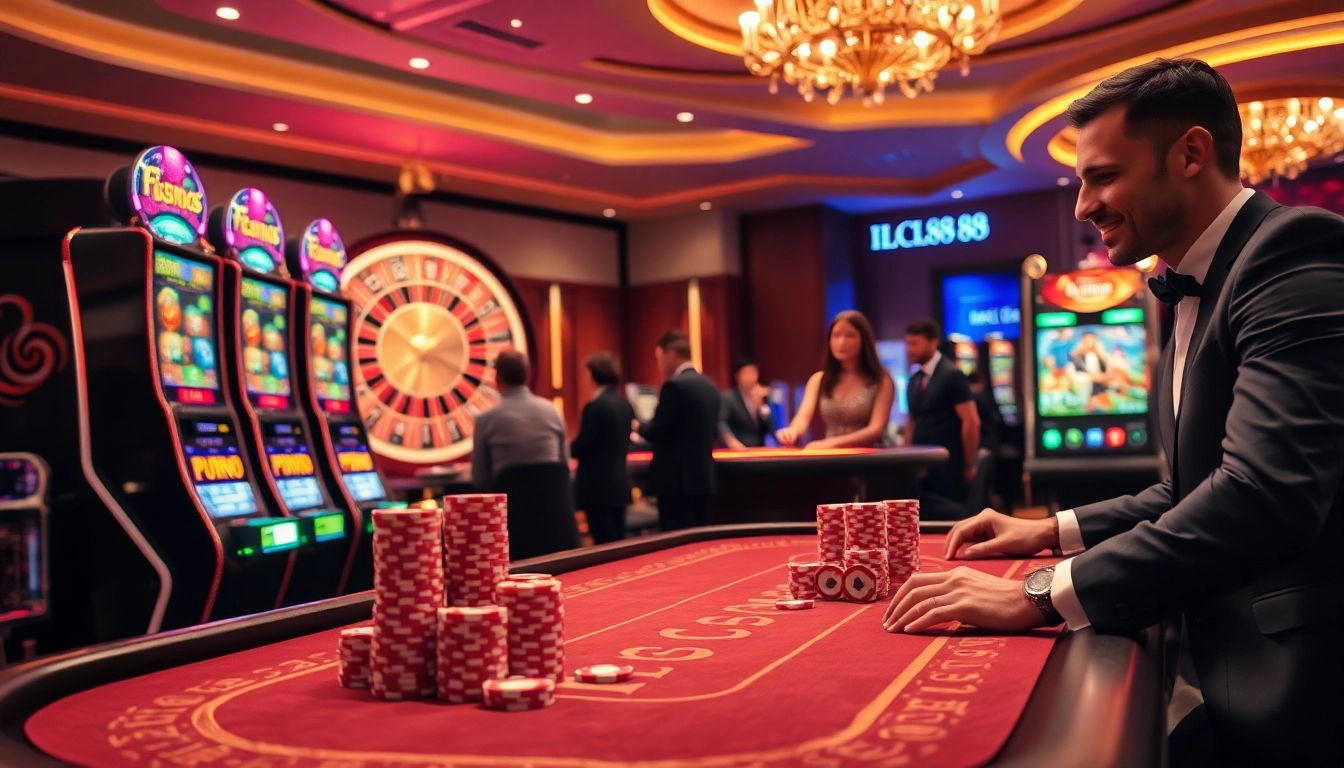 Players enjoy exciting casino games with lc88 technology in a glamorous gambling environment.