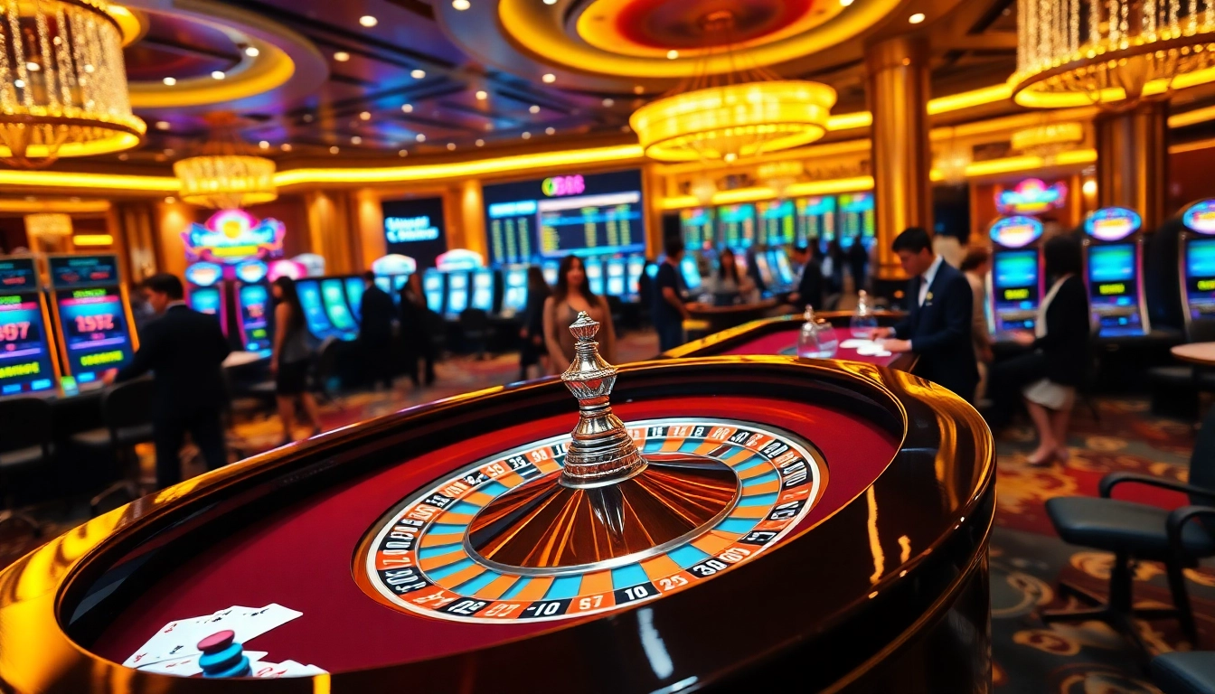 Experience the thrilling atmosphere of fb88 online gaming with vibrant casino elements and live betting excitement.