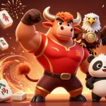 Go88 celebrates winning in a vibrant 3D casino scene with festive elements and playful characters.