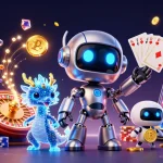 Engage with u888's thrilling gaming world through dynamic 3D illustration, showcasing innovative characters and casino elements.