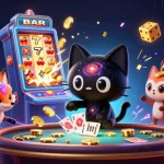 Cổng game bài đổi thưởng Sunwin showcases a 3D black hole cat and a nebula fox at a vivid cosmic casino.