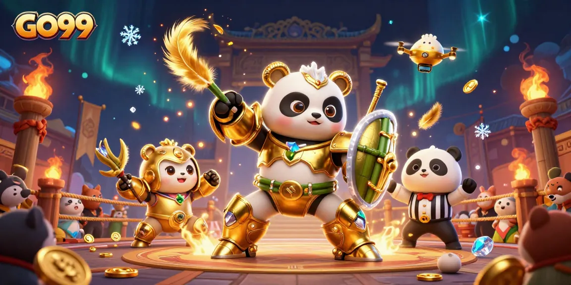 GO99 engages players in an electrifying combat scene with vibrant gambling-themed elements.